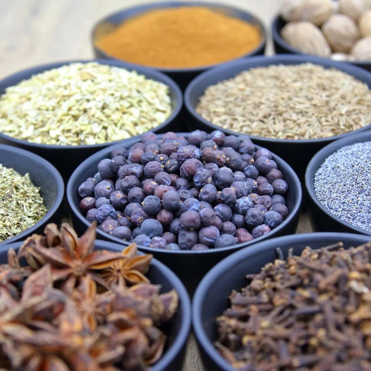 Spices in bowls